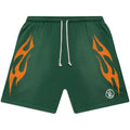 Hellstar Studios Flame Shorts Green