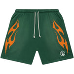 Hellstar Studios Flame Shorts Green - Image 1
