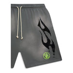 Hellstar Studios Flame Shorts Grey & Green - Image 3