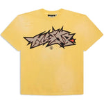 Hellstar Yellow Crack Print T-Shirt - Image 1