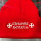 Chrome Hearts Logo Beanie Red, Hat - Supra Sneakers