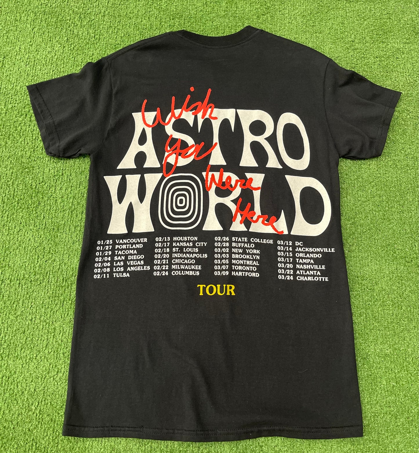 Travis Scott Astroworld Tour Wish You Were Here Tee Black, T-Shirt - Supra Sneakers