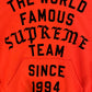 Supreme Team Flocked Hooded Sweatshirt Bright Red, Sweatshirt - Supra Sneakers
