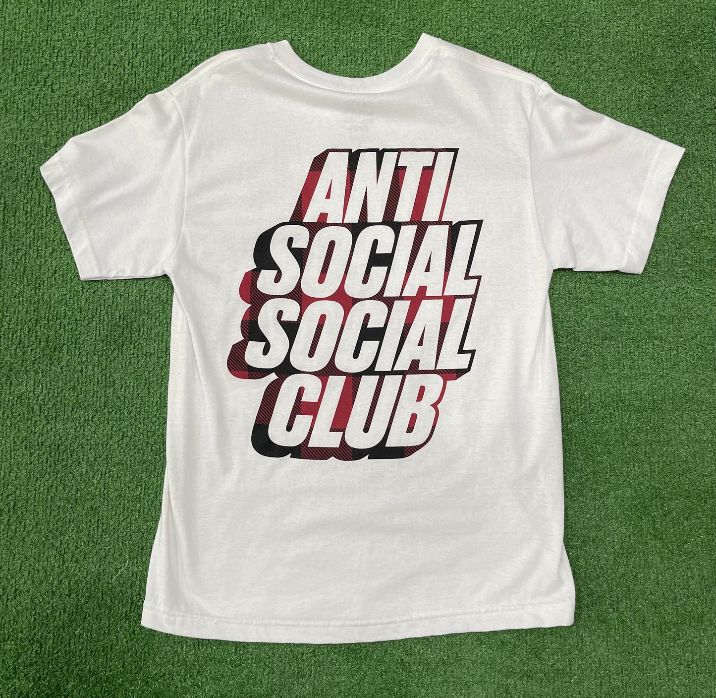 Anti Social Social Club Plaid Red Tee White, T-Shirt - Supra Sneakers