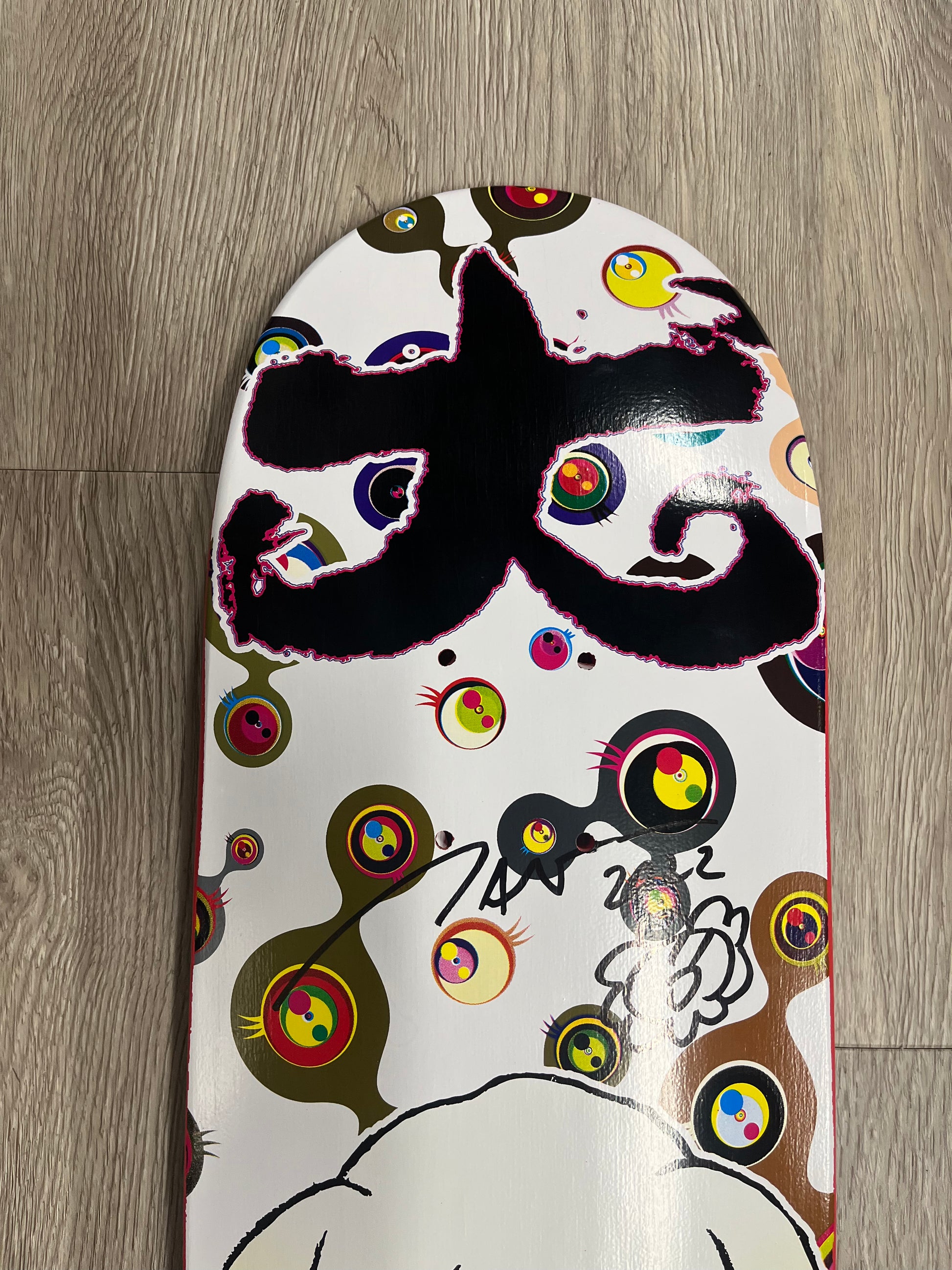 Takashi Murakami x Supreme Skateboard Deck Ponchi-Kun Red (Signed by Murakami), Collectible - Supra Sneakers
