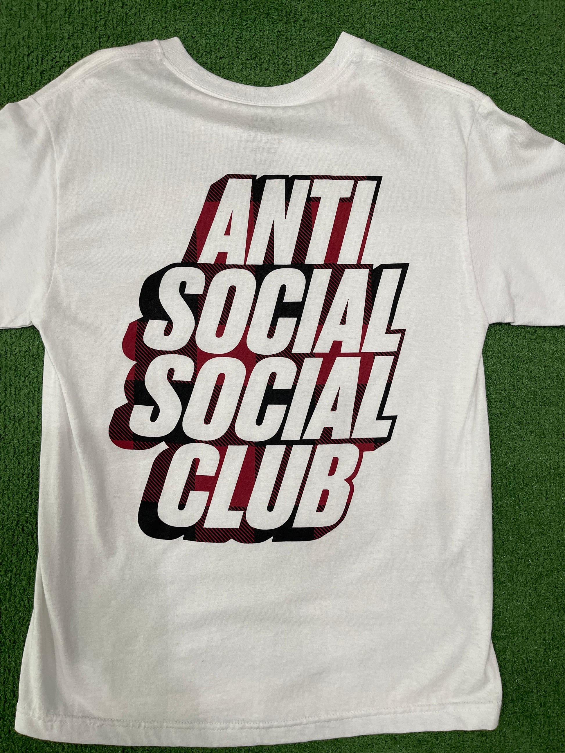 Anti Social Social Club Plaid Red Tee White, T-Shirt - Supra Sneakers