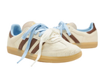 Adidas Samba OG Cream Dark Brown Blue Pony Hair (Women's) - Image 1