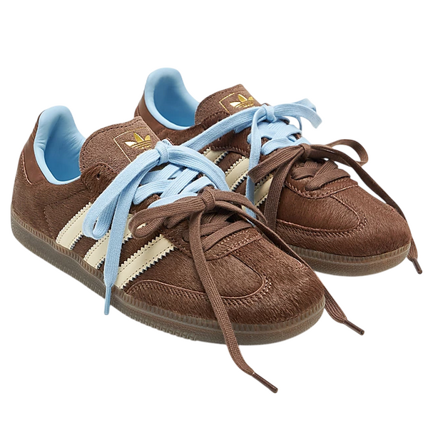 Adidas Samba OG Dark Brown Cream Blue Pony Hair (Women's)