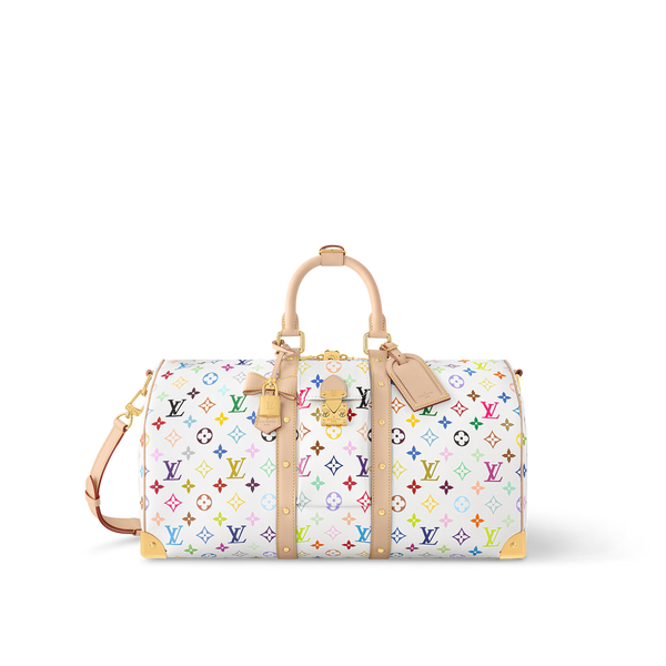 Louis Vuitton x Takashi Murakami Keepall Bandouliere 45 White Multicolored