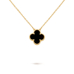 Van Cleef & Arpels Vintage Alhambra pendant 18K yellow gold, Onyx - Image 1