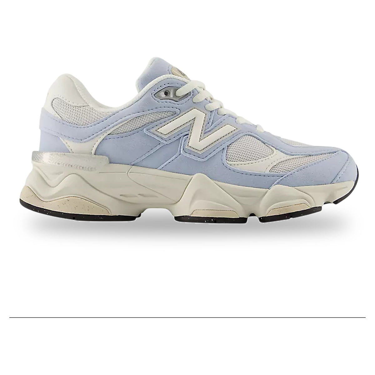 Light blue and beige sneaker on a white background