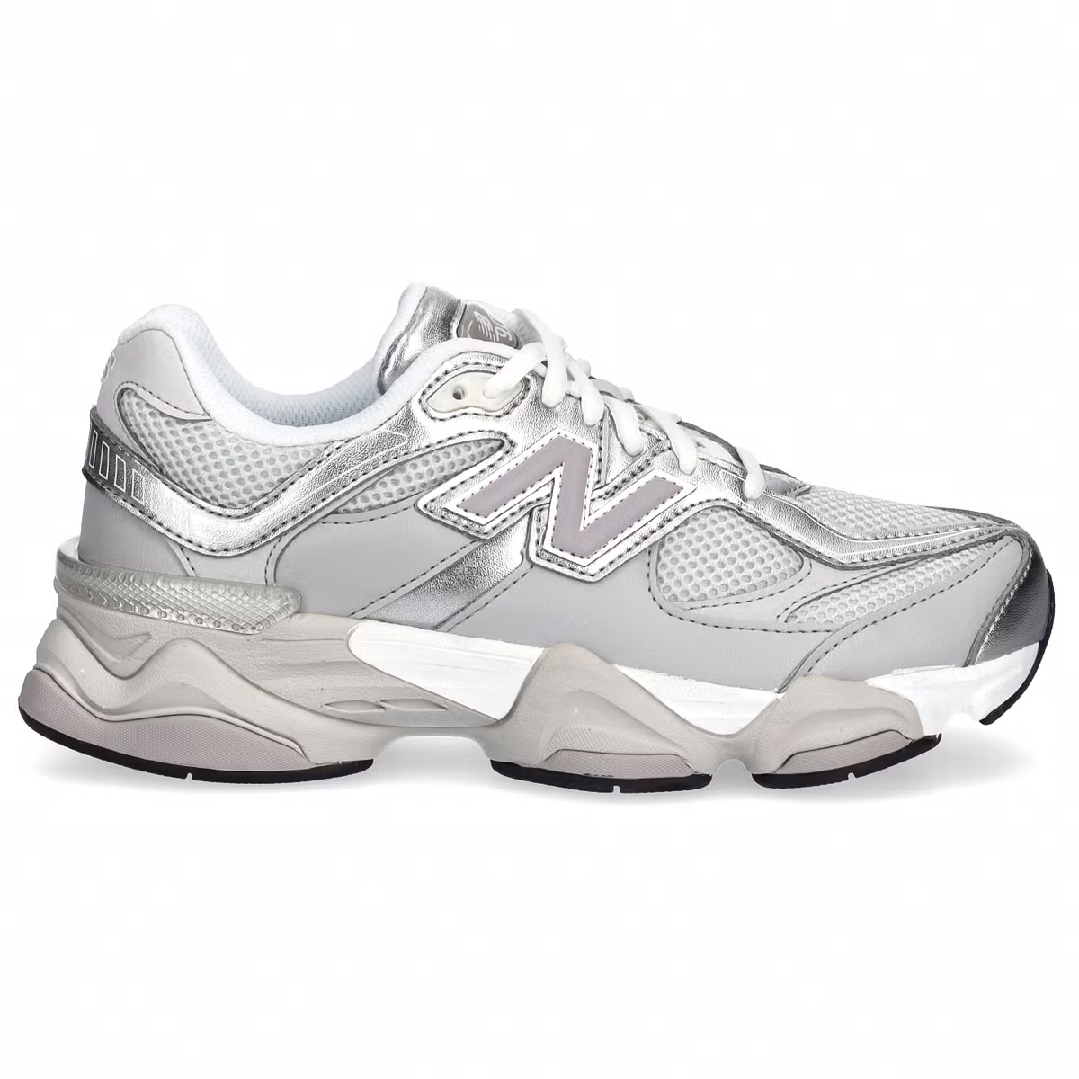 White sneakers with brand logo on a white background