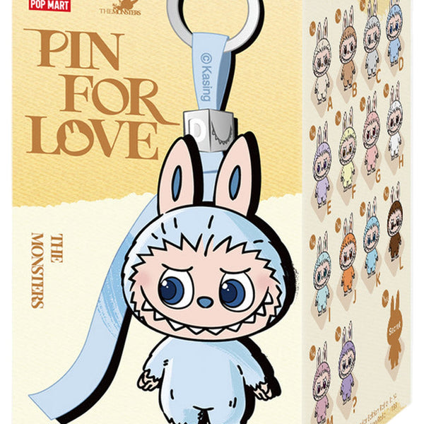Box packaging of a vinyl plush pendant with cartoon character design, featuring 'Pin for Love' branding.