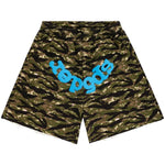 Sp5der OG Web V2 Sweatshort Tiger Camo Blue - Image 1