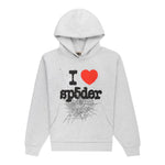 Sp5der Souvenir I Heart Hoodie Heather Grey - Image 1