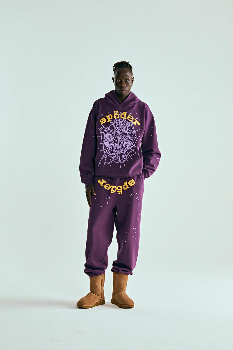 Sp5der Purple Star OG Web V2 Hoodie "Lakers"