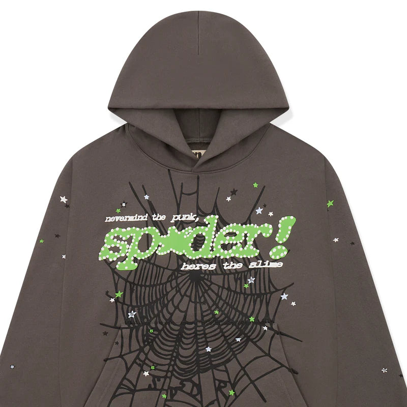 Sp5der Punk V2 Hoodie Slate Grey