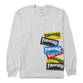 Supreme Thrasher Multi Logo L/S Tee Ash Grey