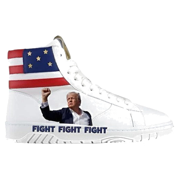 Trump Sneakers FIGHT FIGHT FIGHT High-Tops White — side profile