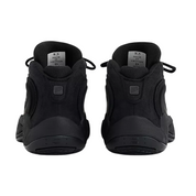 Pair of black sneakers on a white background