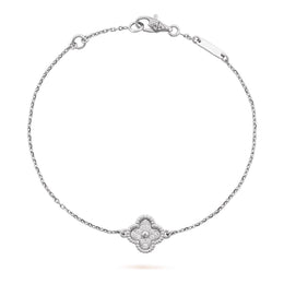 Van Cleef & Arpels Sweet Alhambra bracelet, 1 motif 18K white gold, Diamond