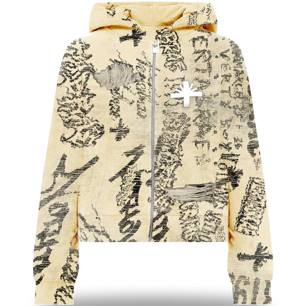 Vertabrae VERT Ivory Graffit Zip Up Hoodie - Supra Sneakers