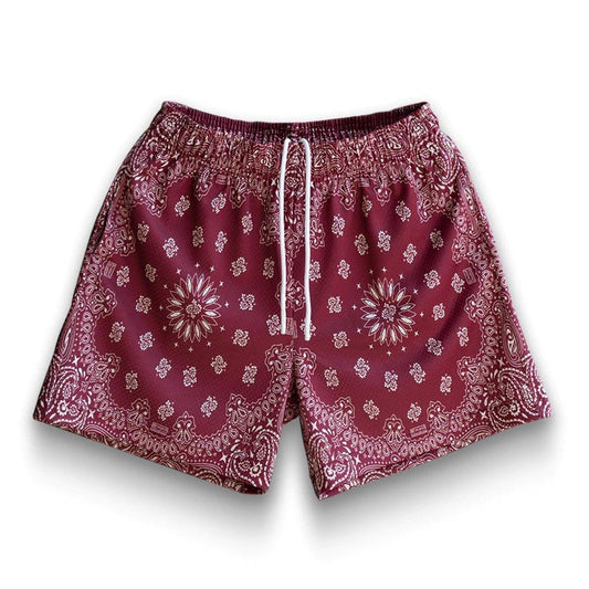 Bravest Studios Burgundy Paisley Shorts - Supra Sneakers