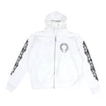 Chrome Hearts Horseshoe-blumiger Zip-Up Hoodie Weiß