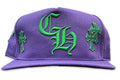 Chrome Hearts Leather Patches Snapback Hat Purple / Green