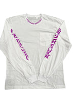 Chrome Hearts Neck Scroll Logo L/S T-shirt White Purple - Supra Sneakers - Image 2