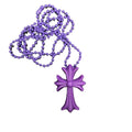 Chrome Hearts Silichrome Cross Necklace Purple