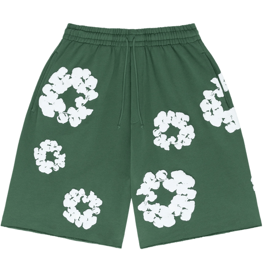 Denim Tears The Cotton Wreath Sweat Shorts Green - Supra Sneakers