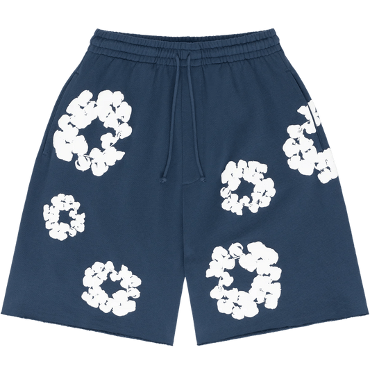 Denim Tears The Cotton Wreath Sweat Shorts Navy Blue - Supra Sneakers