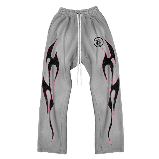 Hellstar Grey Future Flame Sweatpants - Supra Sneakers
