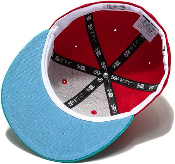 New Era 59FIFTY Captain Planet 2.0 Toronto Blue Jays 10TH Anniversary Patch Hat - Red, Teal - Supra Sneakers