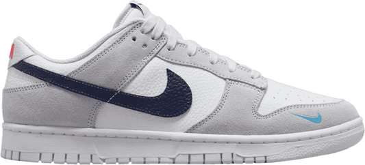 Nike Dunk Low White Grey Navy Aqua Mini Swoosh - Supra Sneakers