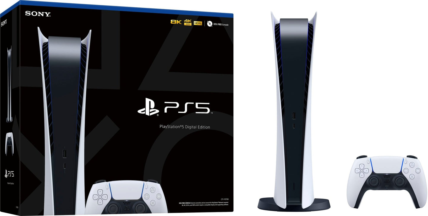Sony PlayStation 5 PS5 Digital Edition Console (US Plug) 3005719 / 3005721 / 3006635 / 3006649 / 3006609 White - Supra Sneakers