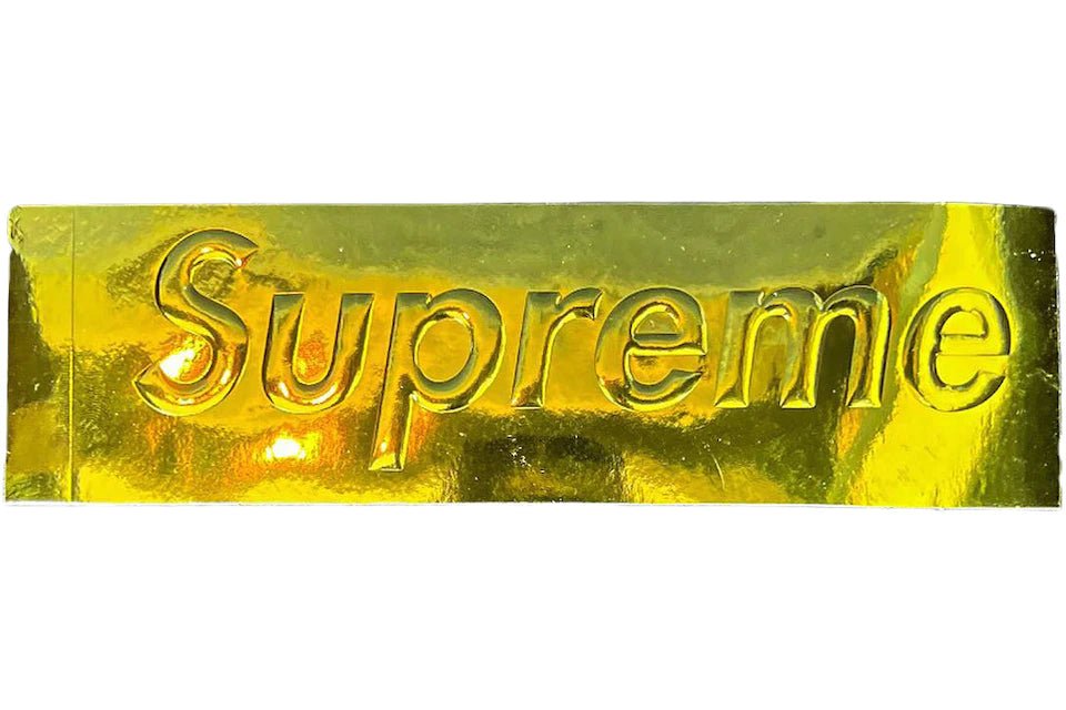 Supreme Embossed Metallic Gold Box Logo Sticker - Supra Sneakers
