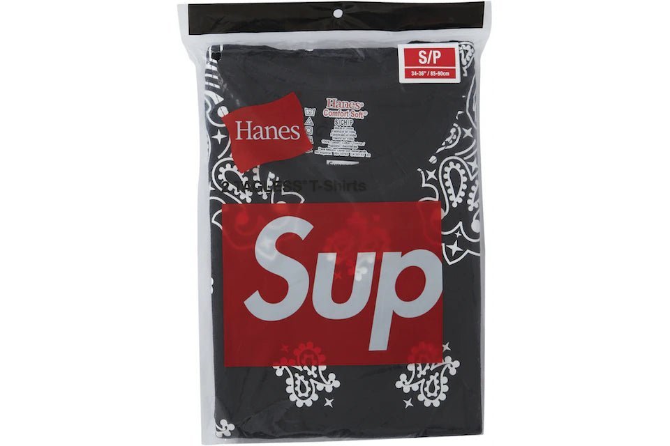 Supreme Hanes Bandana Tagless Tees (2 Pack) Black (Gently Used) - Supra Sneakers