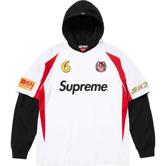 Supreme Hooded Soccer Jersey White - Supra Sneakers