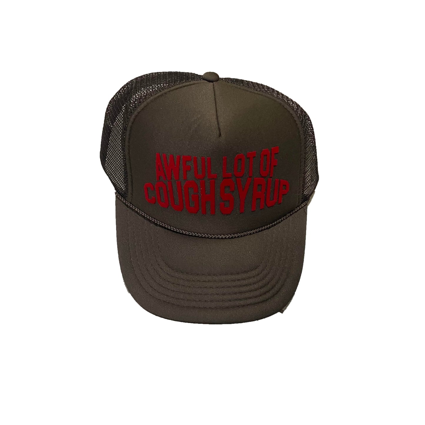 That's A Awful Lot Of Cough Syrup Trucker Hat Brown Red - Supra Sneakers