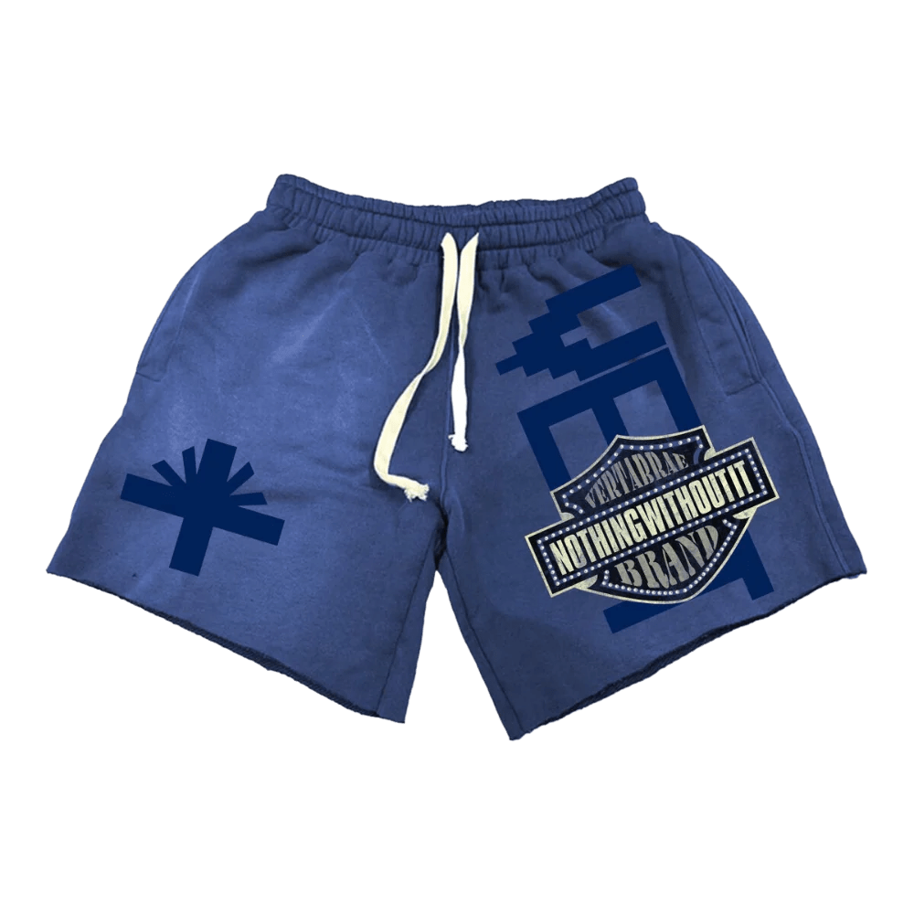 Vertebrae Blue Double Emblem Shorts - Supra Sneakers