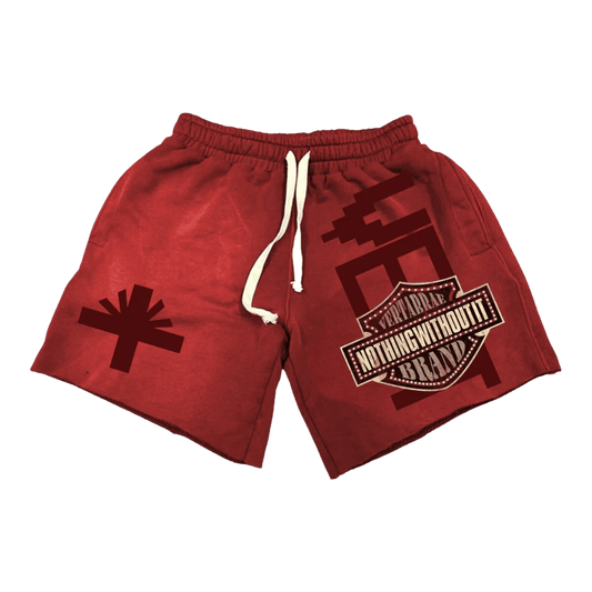 Vertebrae Red Double Emblem Shorts - Supra Sneakers